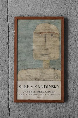 Original Galerie Berggruen Exhibition Poster with Klee & Kandinsky by Jacomet, Paris, 1960s, Framed-ZAA-1759355