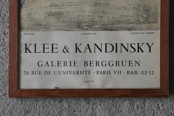 Original Galerie Berggruen Exhibition Poster with Klee & Kandinsky by Jacomet, Paris, 1960s, Framed-ZAA-1759355