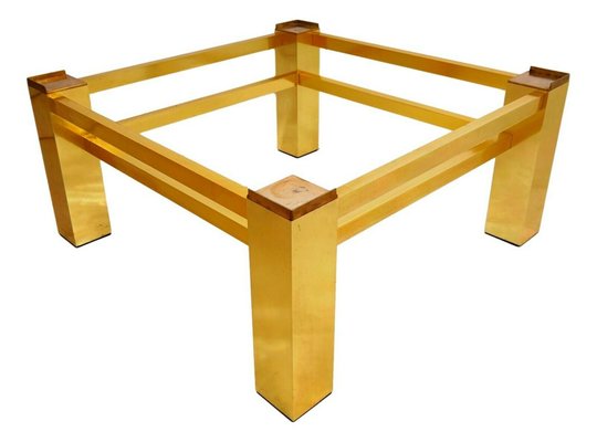 Original Golden Aluminum Living Room Coffee Table, 1970s-FIP-1141864