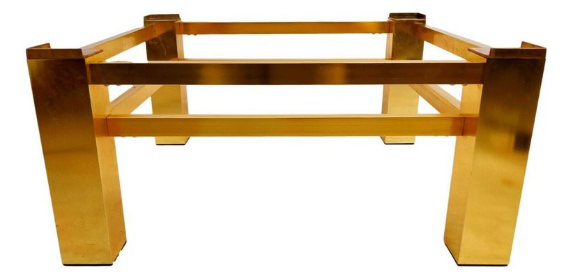 Original Golden Aluminum Living Room Coffee Table, 1970s-FIP-1141864