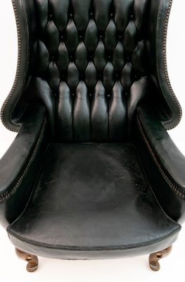 Original Leather Chesterfield Armchair in Georgian Style, 1950s-FER-1093960