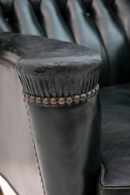 Original Leather Chesterfield Armchair in Georgian Style, 1950s-FER-1093960