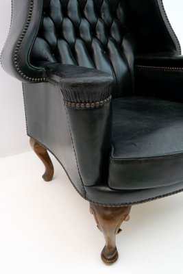 Original Leather Chesterfield Armchair in Georgian Style, 1950s-FER-1093960