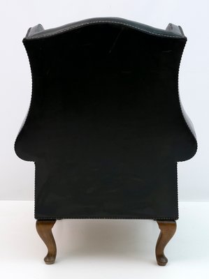 Original Leather Chesterfield Armchair in Georgian Style, 1950s-FER-1093960