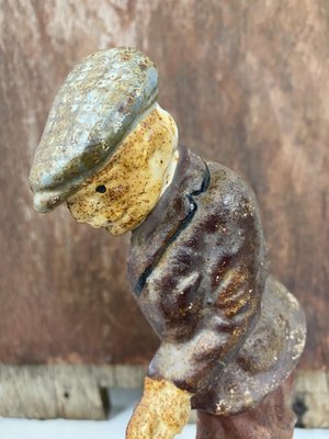 Original Painted Door Stop of Golf Player in Cast Iron, 1940s-WZZ-1277822