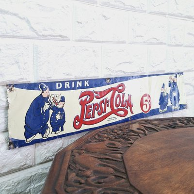 Original Pepsi Cola Tin Sign, 1940-FRB-1777774