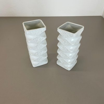 Original Porcelain Op Art Vases by Royal Bavaria KPM, Germany, 1970s, Set of 2-QZ-1159861