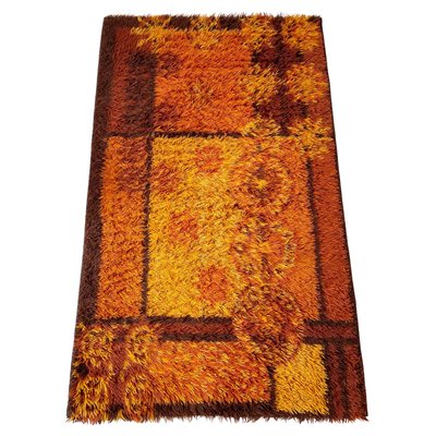 Original Scandinavian Square Pattern Rya Rug by Ege Taepper, Denmark, 1960s-QZ-1344879