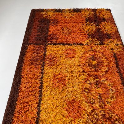 Original Scandinavian Square Pattern Rya Rug by Ege Taepper, Denmark, 1960s-QZ-1344879