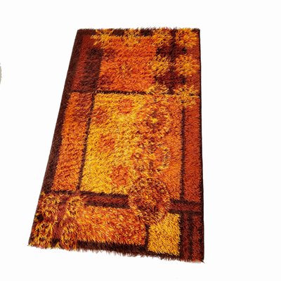 Original Scandinavian Square Pattern Rya Rug by Ege Taepper, Denmark, 1960s-QZ-1344879