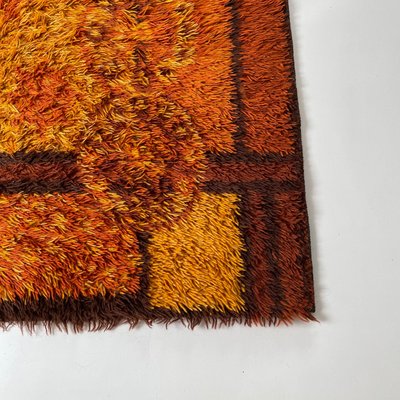 Original Scandinavian Square Pattern Rya Rug by Ege Taepper, Denmark, 1960s-QZ-1344879