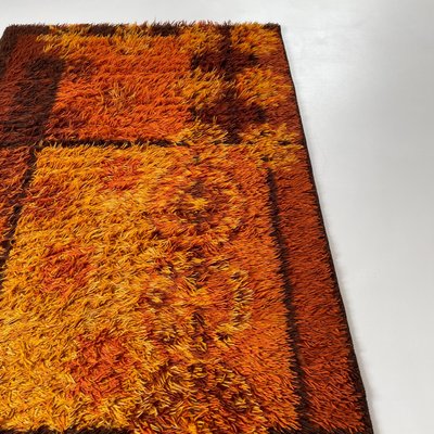 Original Scandinavian Square Pattern Rya Rug by Ege Taepper, Denmark, 1960s-QZ-1344879