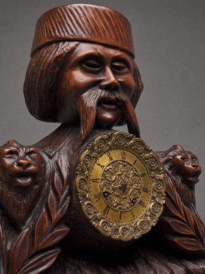 Ornamented Carved Wooden Clock-QKG-2027481