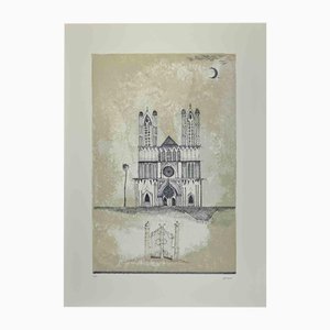 Ossi Czinner, Cathedral, Lithograph, 1970s-ZCI-2027305