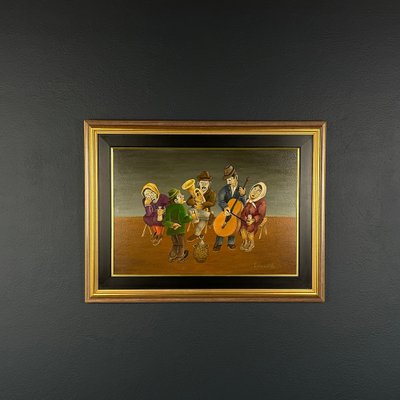 Oto Dobovišek, Rural Feast, 1973, Oil on Board, Framed-WQC-1723058