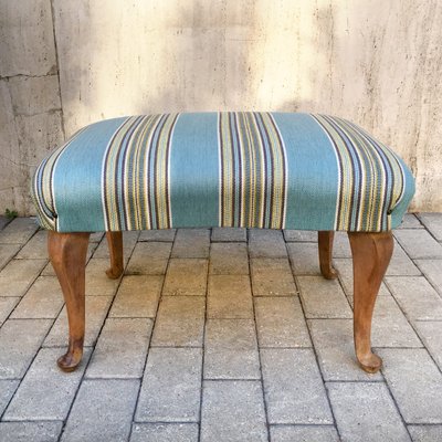 Ottoman or Footrest in Oak and Fabric, Italy, 1950s-BVG-973716