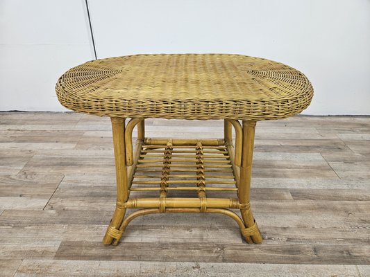 Outdoor Wicker Coffee Table, 1970s-ZUW-2018423