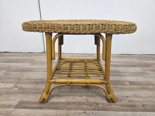 Outdoor Wicker Coffee Table, 1970s-ZUW-2018423