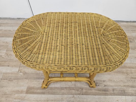 Outdoor Wicker Coffee Table, 1970s-ZUW-2018423