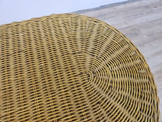 Outdoor Wicker Coffee Table, 1970s-ZUW-2018423