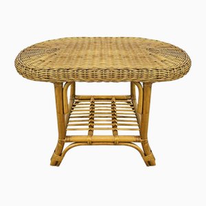 Outdoor Wicker Coffee Table, 1970s-ZUW-2018423