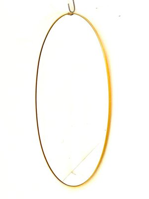 Oval Brass Mirror in the style of Gio Ponti, Italy, 1950s-TOI-1806812