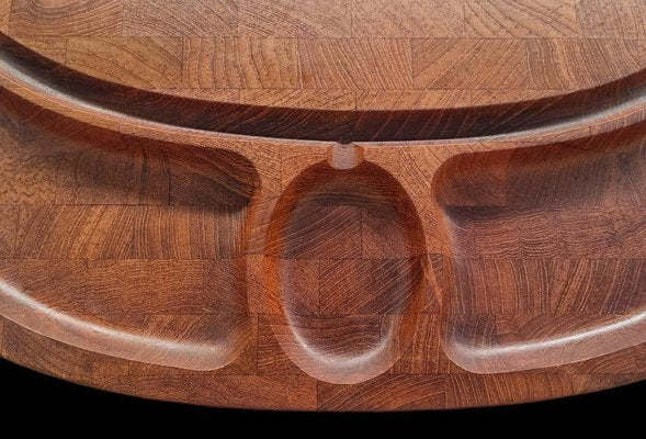 Oval Cutting Board or Serving Dish in Solid Teak from Digsmed, Denmark-BPJ-1318761