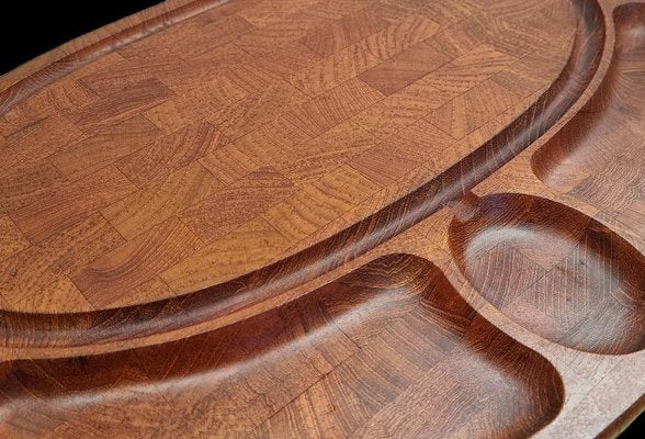 Oval Cutting Board or Serving Dish in Solid Teak from Digsmed, Denmark-BPJ-1318761