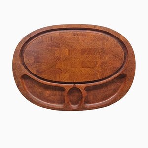 Oval Cutting Board or Serving Dish in Solid Teak from Digsmed, Denmark-BPJ-1318761