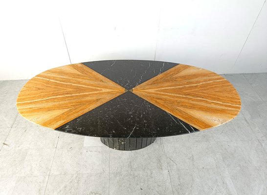 Oval Marble Dining Table, 1970s-IRH-1820758