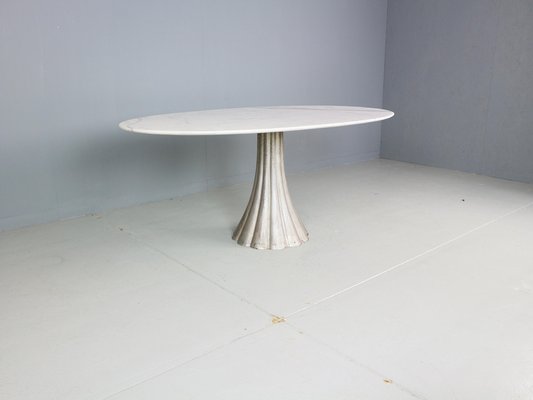 Oval Marble & Iron Cast Dining Table by Angelo Mangiarotti, Italy, 1970s-DT-2026210