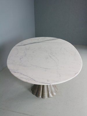 Oval Marble & Iron Cast Dining Table by Angelo Mangiarotti, Italy, 1970s-DT-2026210