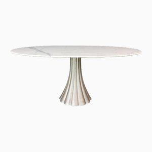 Oval Marble & Iron Cast Dining Table by Angelo Mangiarotti, Italy, 1970s-DT-2026210