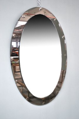 Oval Mirror by Cristal Art, 1950s-JQO-654158