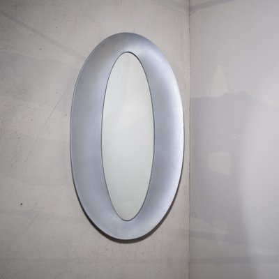 Oval Mirror in Aluminum by Lorenzo Burchiellaro, 1960s-JQO-1721121