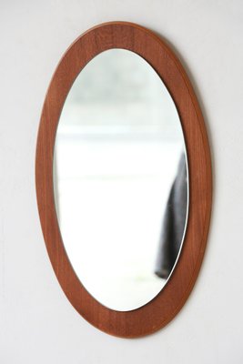 Oval Mirror in Teak, 1960s-YRI-1765243