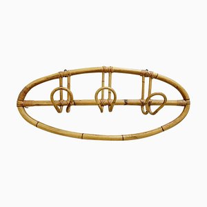 Oval Rattan Coat Rack, 1960s-FGA-923694