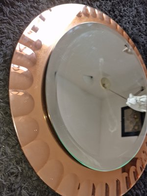 Oval Rose Gold Bevelled Mirror from Cristal Art, 1960s-EBW-2040307