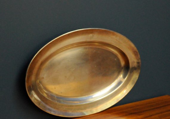 Oval Silver-Plated Metal Plate-KDW-963308