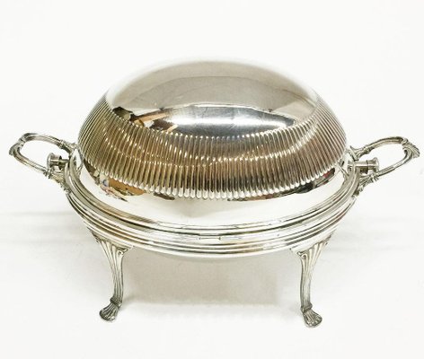 Oval Silver Plated Oyster Dish With Tilting Lid from Cooper Brothers Sheffield-UCH-1224635