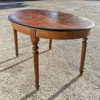 Oval Table with Furred Top, Sculpted and Turned Legs, 1890s-RAQ-2033377