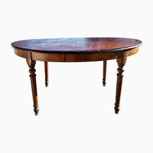 Oval Table with Furred Top, Sculpted and Turned Legs, 1890s-RAQ-2033377