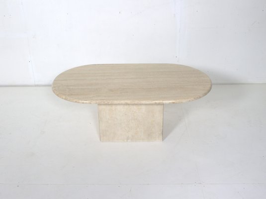 Oval Travertine Coffee Table-DR-1793120