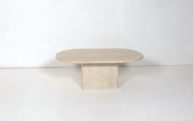 Oval Travertine Coffee Table-DR-1793120