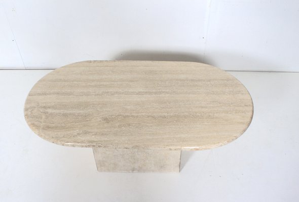 Oval Travertine Coffee Table-DR-1793120