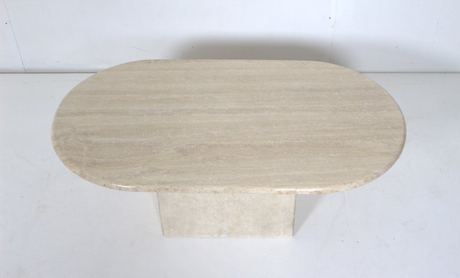 Oval Travertine Coffee Table-DR-1793120