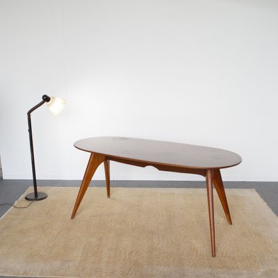 Oval Wooden Dining Table by Ico & Luisa Parisi for Brothers Rizzi, 1960s-JQO-1219528