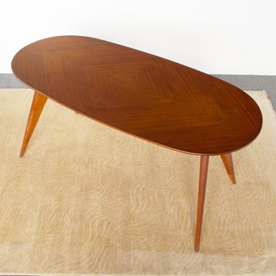 Oval Wooden Dining Table by Ico & Luisa Parisi for Brothers Rizzi, 1960s-JQO-1219528