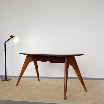 Oval Wooden Dining Table by Ico & Luisa Parisi for Brothers Rizzi, 1960s-JQO-1219528