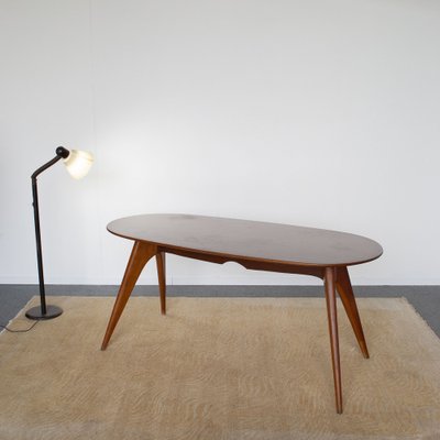 Oval Wooden Dining Table by Ico & Luisa Parisi for Brothers Rizzi, 1960s-JQO-1219528